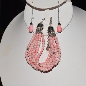 Jay King Angel Skin Pink Coral 925 Bracelet Plus